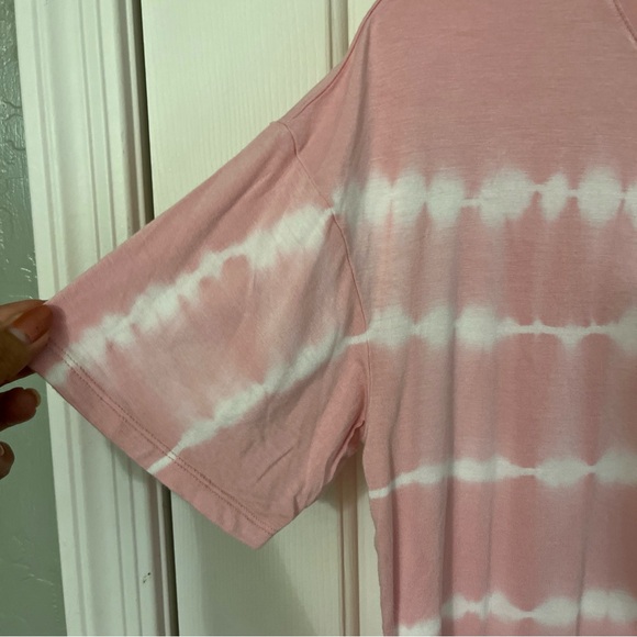 Time and Tru Women's Crewneck Solid & Tie-Dye Tunic Tee Size S (4-6) Dusty Rose - Picture 10 of 13